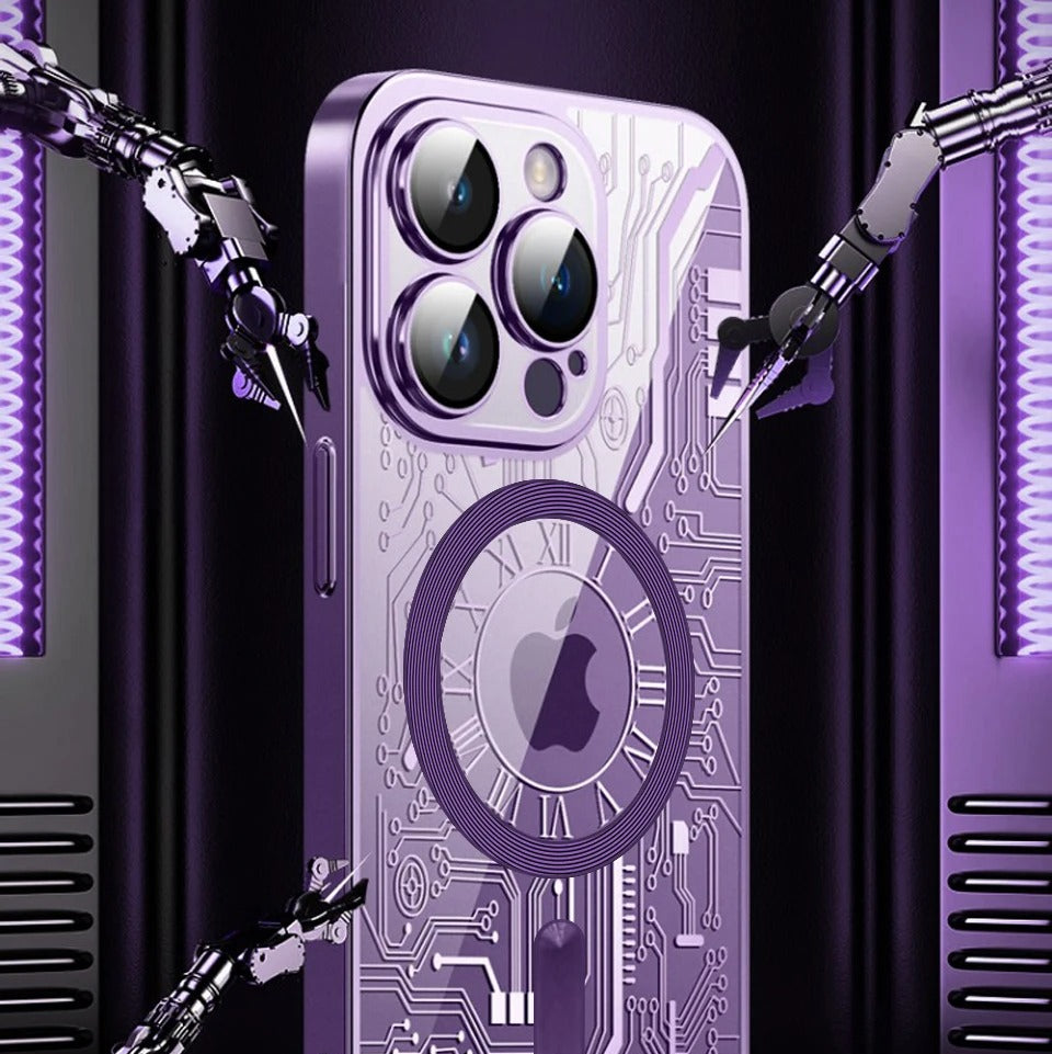 Luxury iPhone MagSafe Case Plating Design — Soft Magnetic Bumper Cover, Wireless Charging Compatible, Slim Shockproof Anti-Fingerprint Transparent Protection