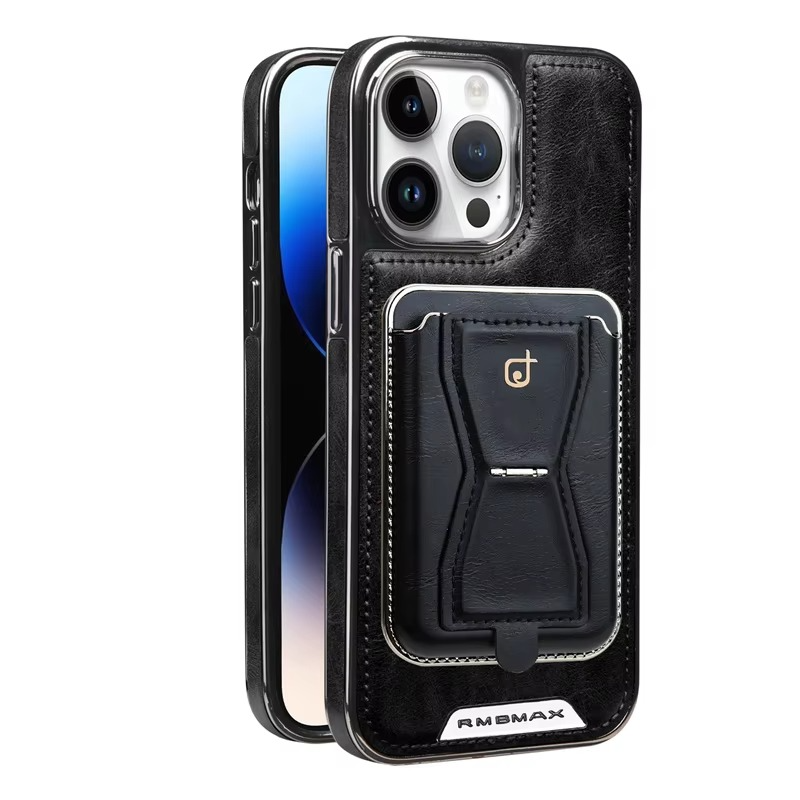 Luxury iPhone MagSafe Leather Wallet Case — Strong Magnetic Card Holder Cover with Kickstand, Shockproof Protection, Anti-Fingerprint Scratch-Resistant Design