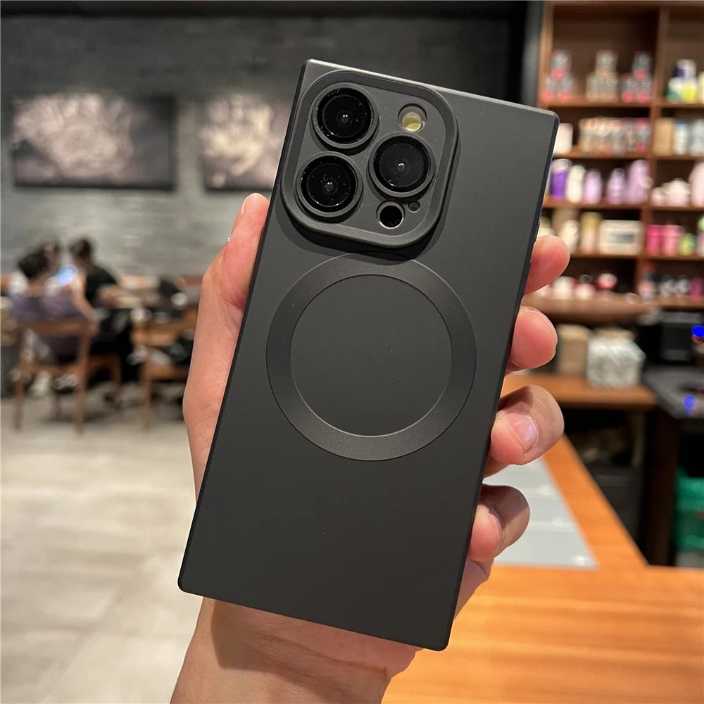 Luxury iPhone MagSafe Matte Case — Soft Silicone Frame Bumper Cover, Slim Shockproof Protection with Anti-Fingerprint Scratch-Resistant Finish