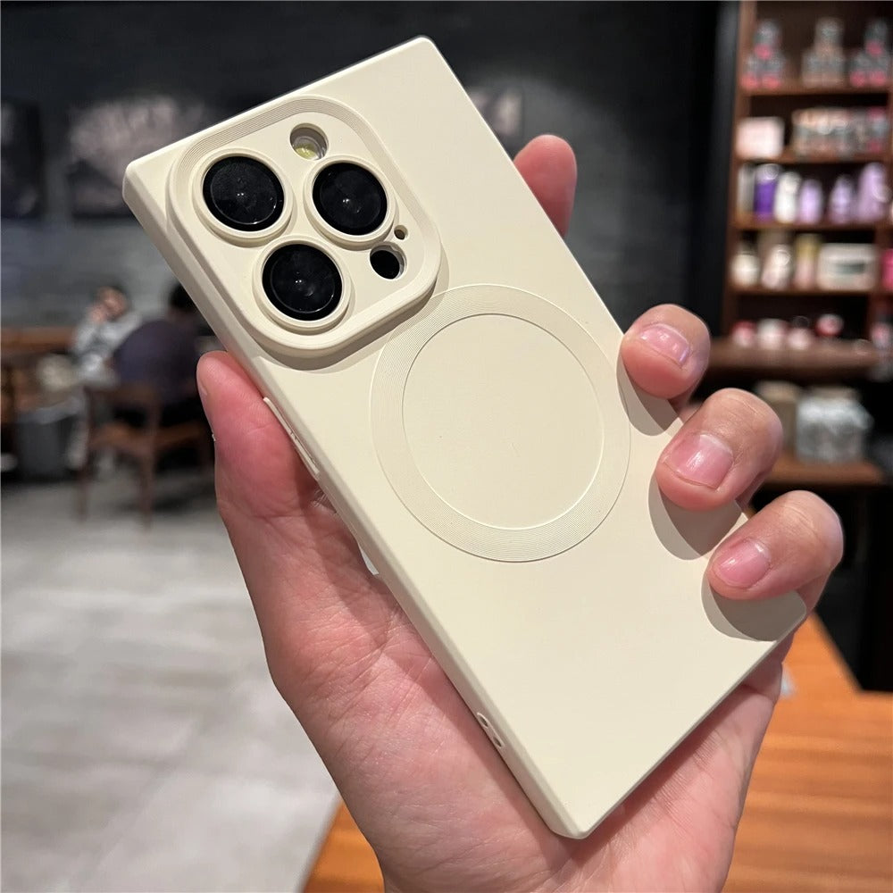 Luxury iPhone MagSafe Matte Case — Soft Silicone Frame Bumper Cover, Slim Shockproof Protection with Anti-Fingerprint Scratch-Resistant Finish