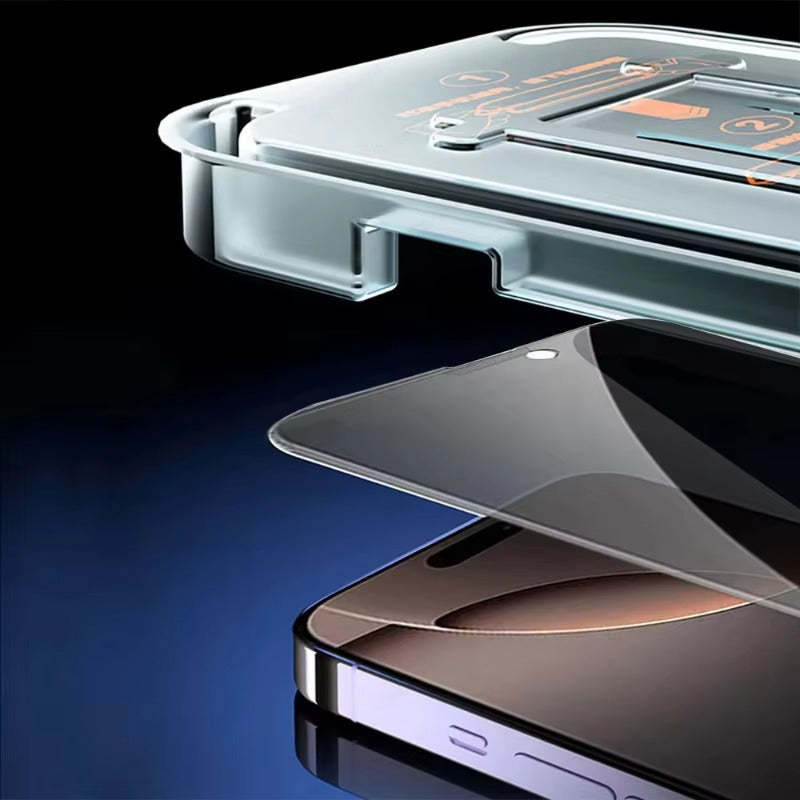 Luxury iPhone Privacy Screen Protector – Anti-Spy Tempered Glass with Clear Front Coverage, Fingerprint-Resistant Surface, Scratch & Shatter Protection