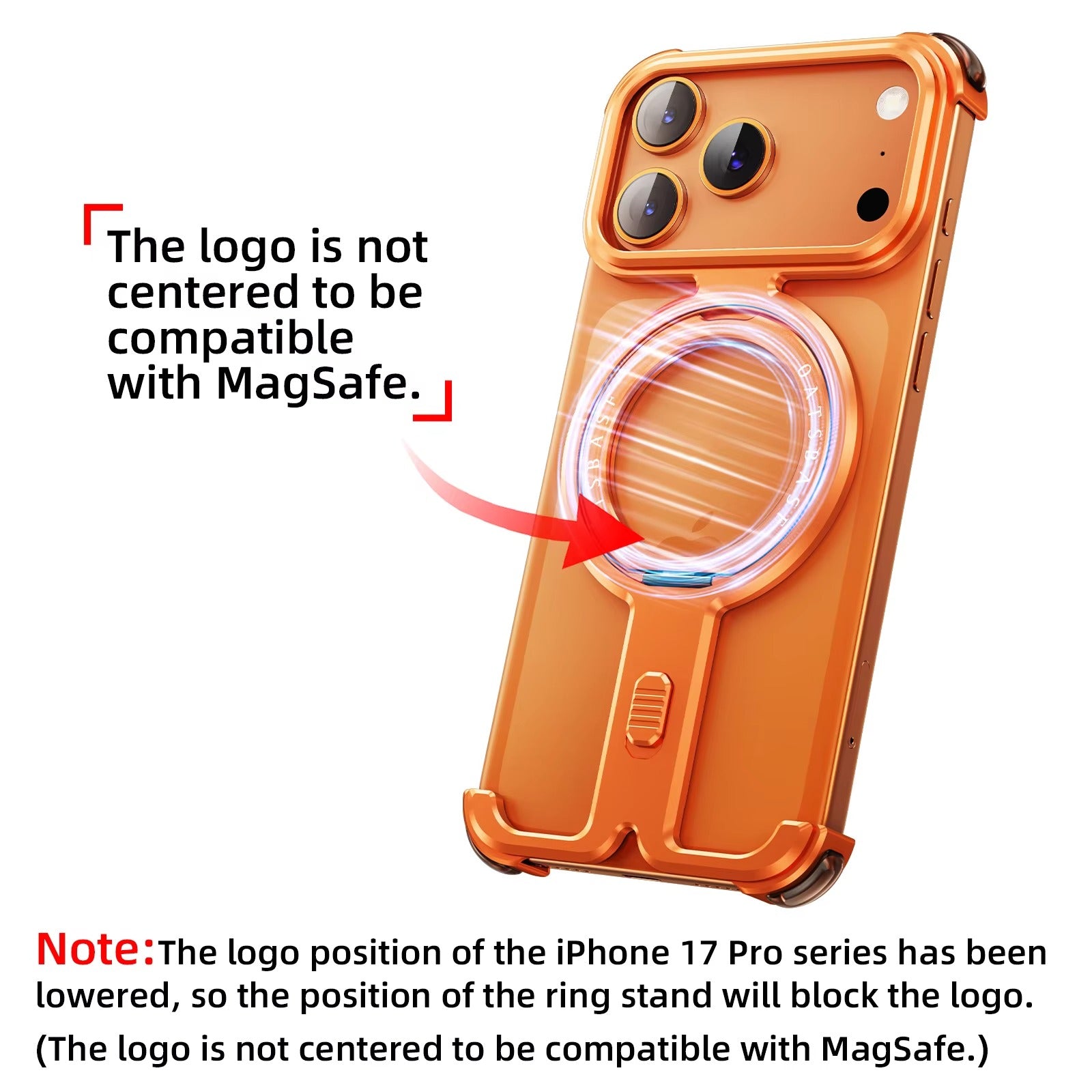 Minimalist iPhone Case — Aluminum Frameless MagSafe Cover with 360° Magnetic Stand and Slim Shockproof Metal Design