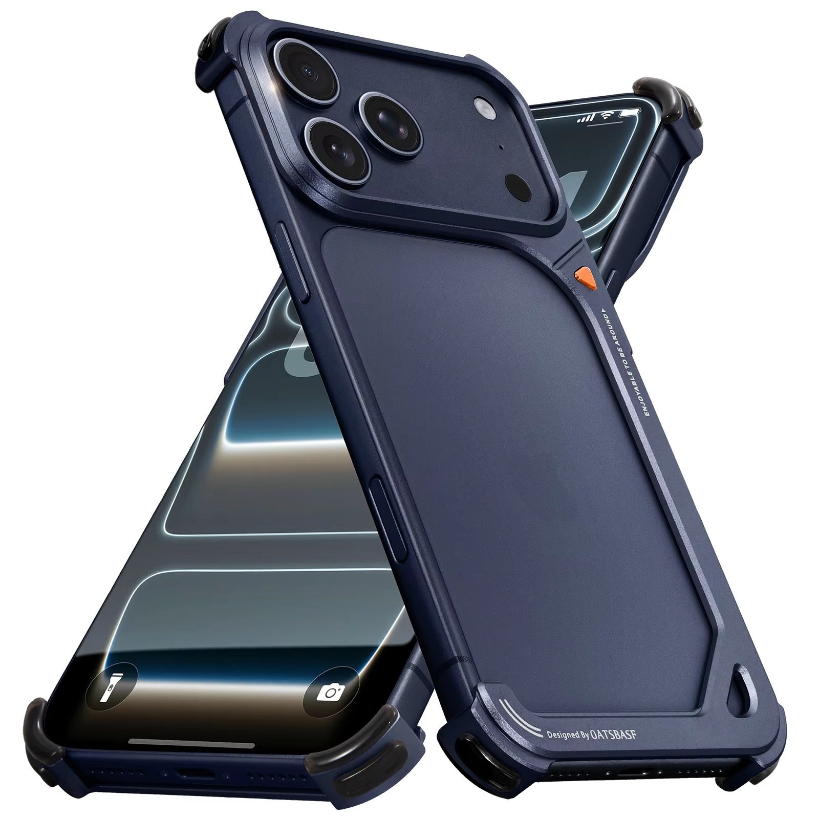 Minimalist iPhone Case — Aluminum Frame with Lens Holder, MagSafe Wireless-Charging Support, Slim Drop-Protection Metal Design