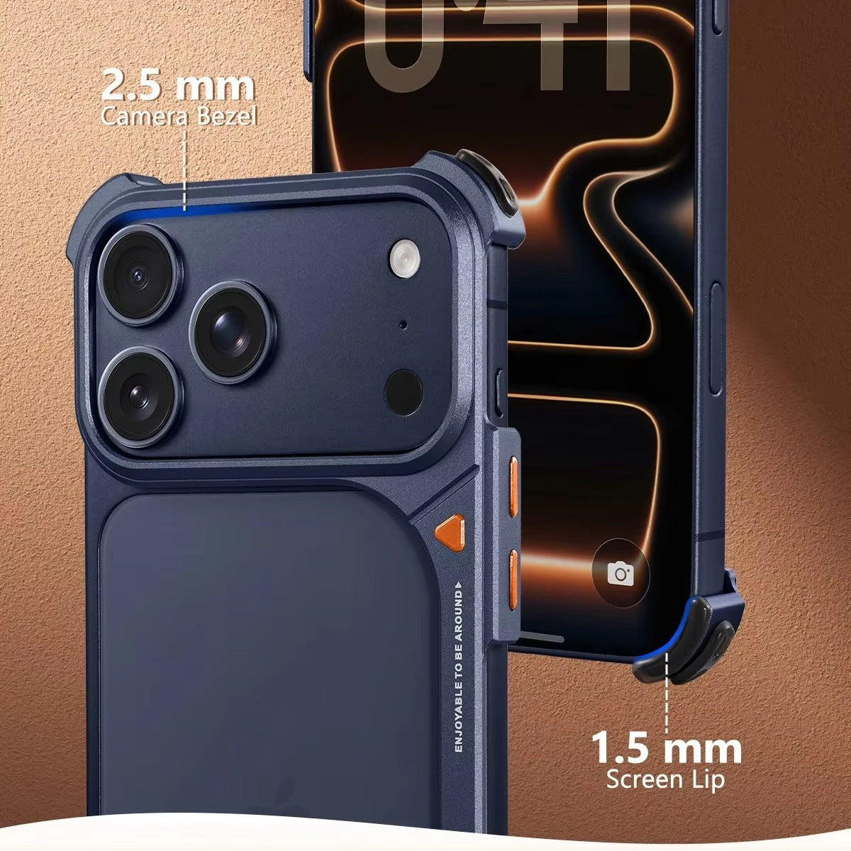 Minimalist iPhone Case — Aluminum Frame with Lens Holder, MagSafe Wireless-Charging Support, Slim Drop-Protection Metal Design