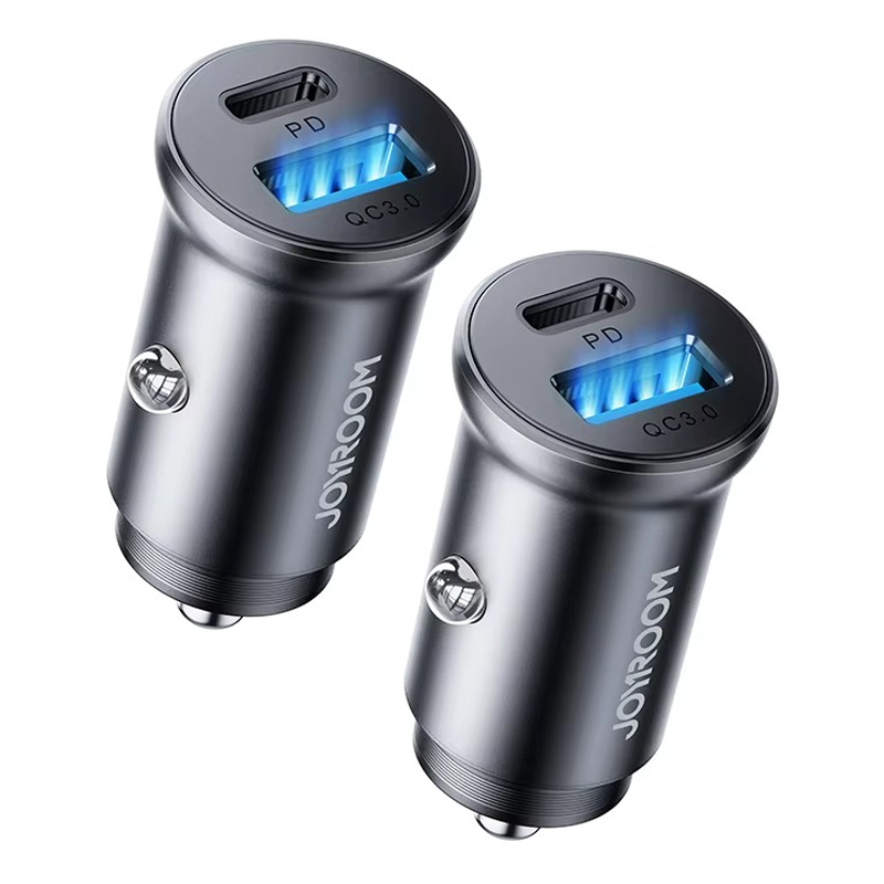 Premium 30W Fast Car Charger with Dual USB Type-C Ports, Mini Flush Fit Design, Full Metal Body, PD QC Rapid Charging, Smart Safety Protection for Cars & Vehicles