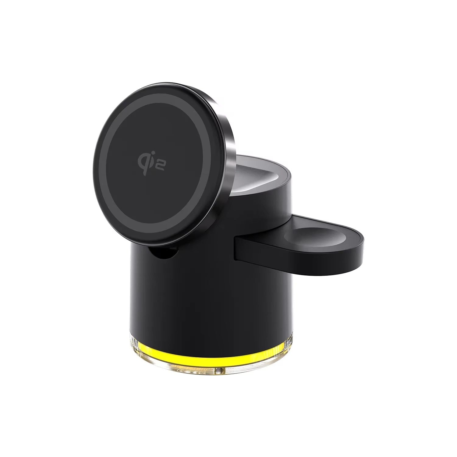 Premium 4-in-1 Qi2 Wireless Charging Station with Magnetic Fast Charging, Foldable Dock Stand, Night Light, Multi-Device Charger for Phone, Watch & Earbuds