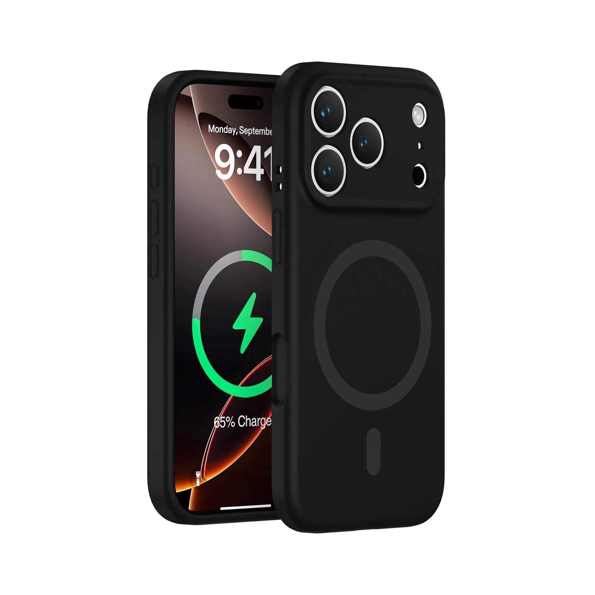 Premium iPhone Case — Carbon Fiber Soft Liquid Silicone Cover, MagSafe Compatible, Wireless-Charging, Shockproof, Anti-Fingerprint, Full Protection