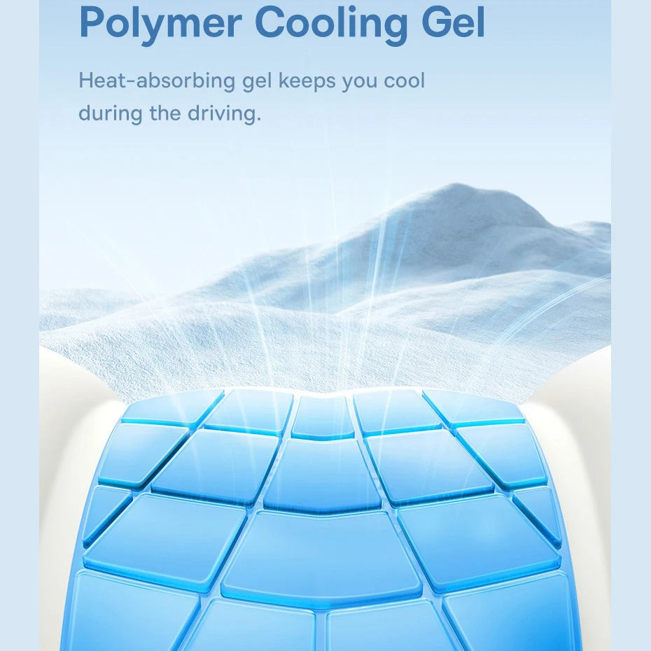 Premium Ergonomic Car Headrest & Lumbar Cushion with Cooling Gel, 3D Memory Foam Support, Breathable Design for Seat Comfort