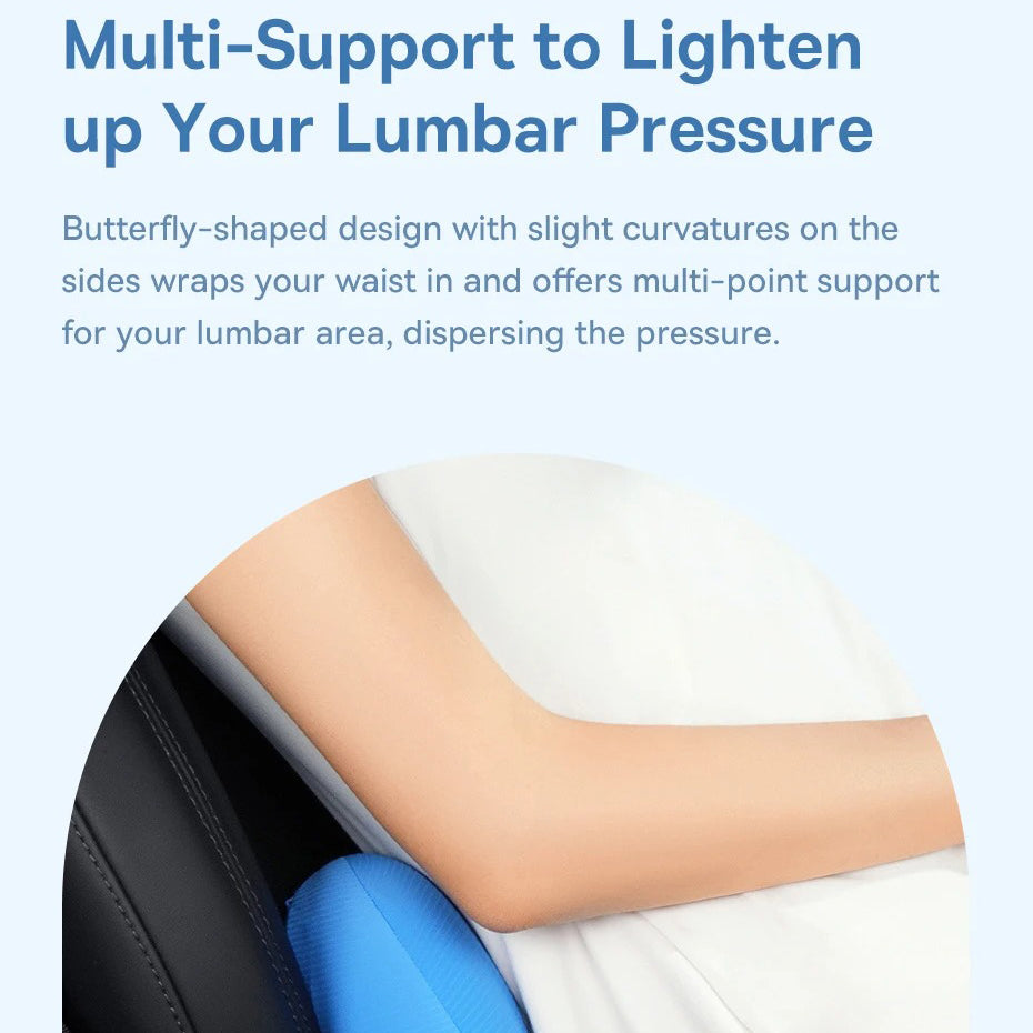 Premium Ergonomic Car Headrest & Lumbar Cushion with Cooling Gel, 3D Memory Foam Support, Breathable Design for Seat Comfort