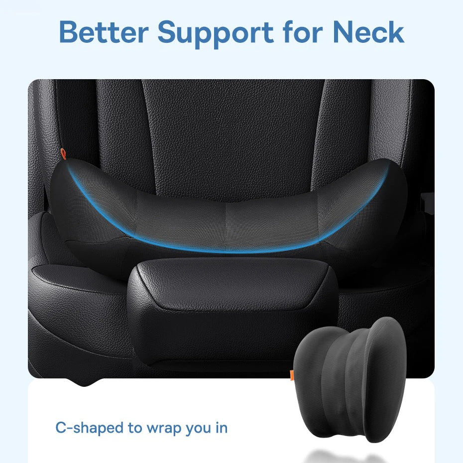 Premium Ergonomic Car Headrest & Lumbar Cushion with Cooling Gel, 3D Memory Foam Support, Breathable Design for Seat Comfort