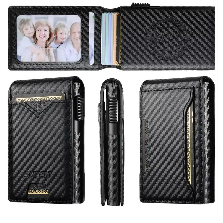 Premium Leather Wallet Phone Case with Automatic Card Eject Button, Shockproof Flip Cover, Anti-Scratch Design & Secure Card Storage