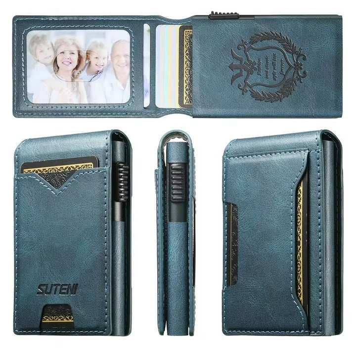 Premium Leather Wallet Phone Case with Automatic Card Eject Button, Shockproof Flip Cover, Anti-Scratch Design & Secure Card Storage
