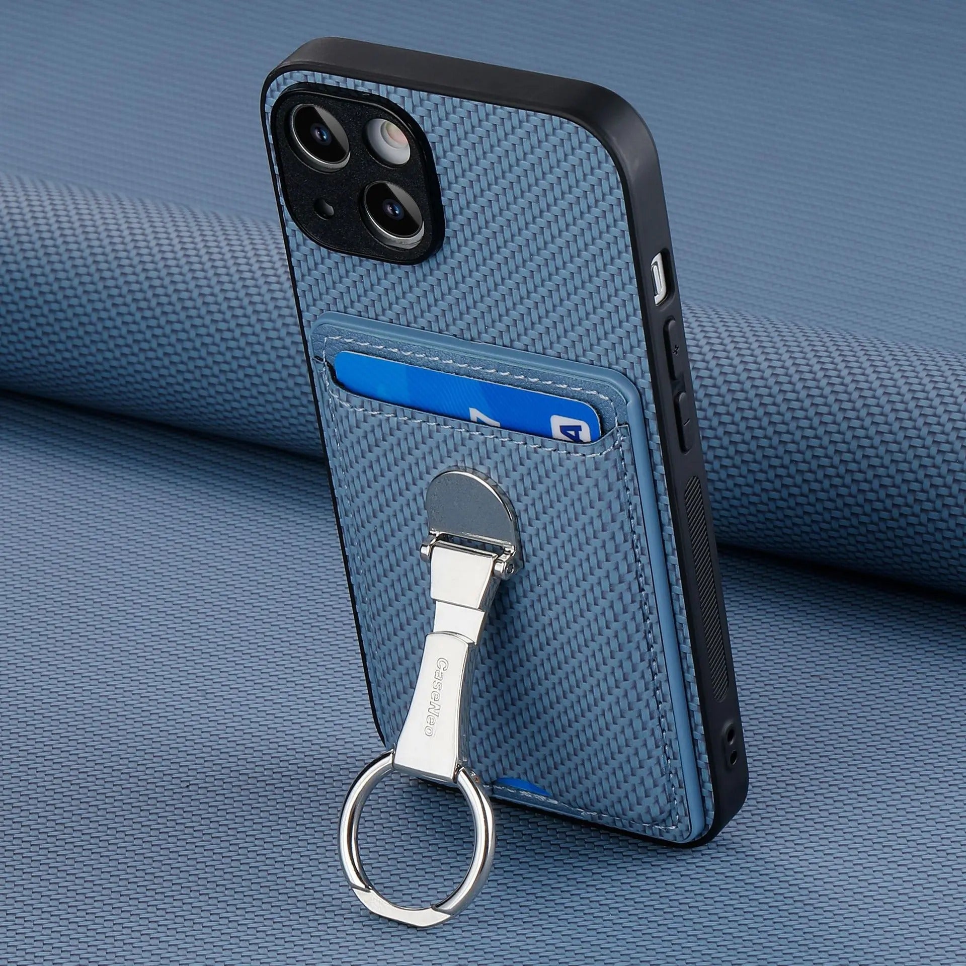 Premium iPhone Case — Leather Wallet Cover with Card Holder, Finger Ring Stand, Magnetic Grip and Lightweight Anti-Scratch Design
