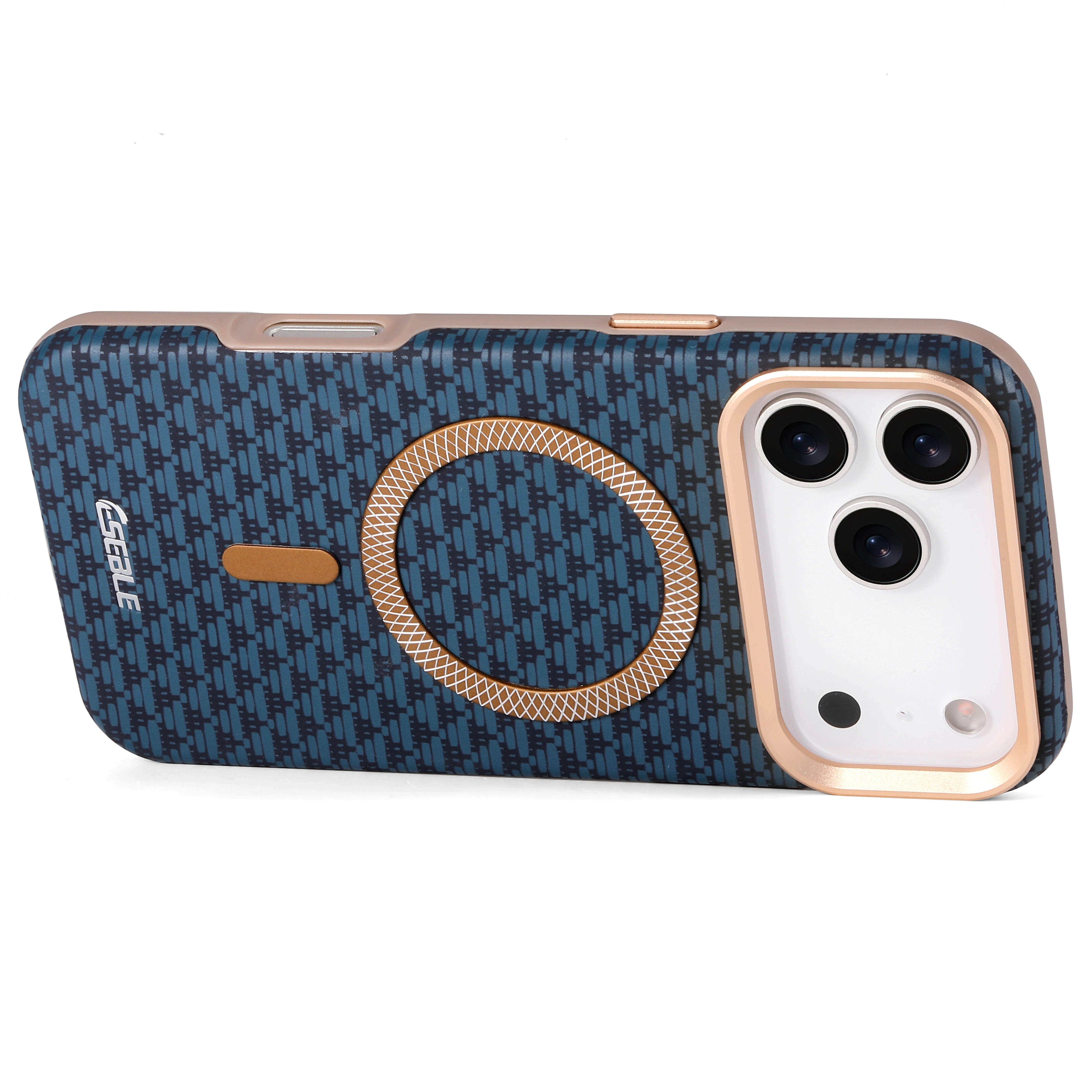 Premium Magnetic Leather iPhone Case MagSafe Compatible Shockproof Fiber Texture Cover with Anti-Fingerprint Grip & Wireless Charging Support