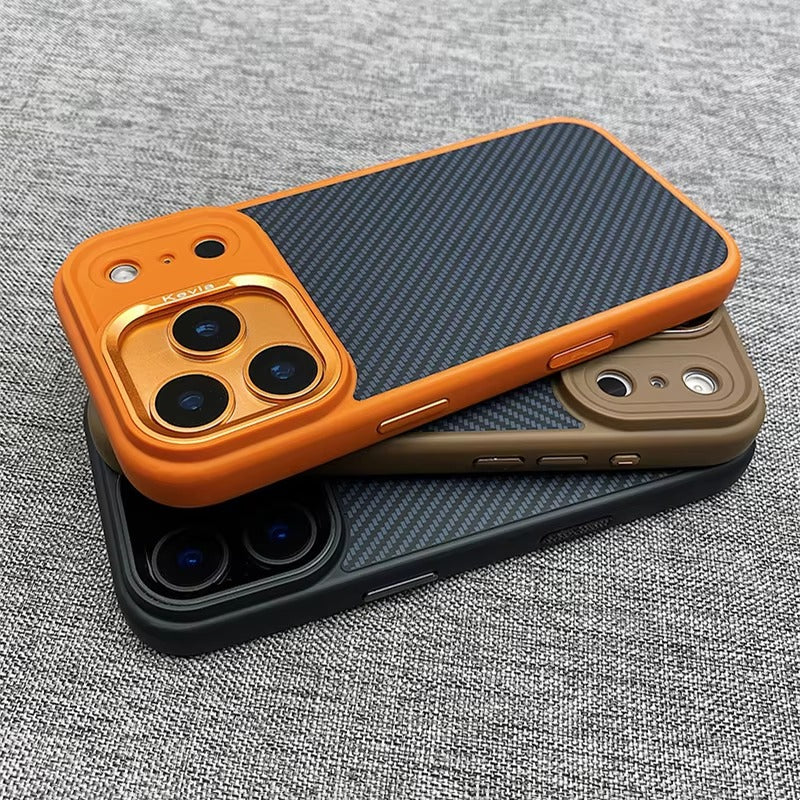 Premium iPhone Case — MagSafe Magnetic Shockproof Cover with Carbon Fibre Texture, Raised Camera Protection and Matte Anti-Fingerprint Grip