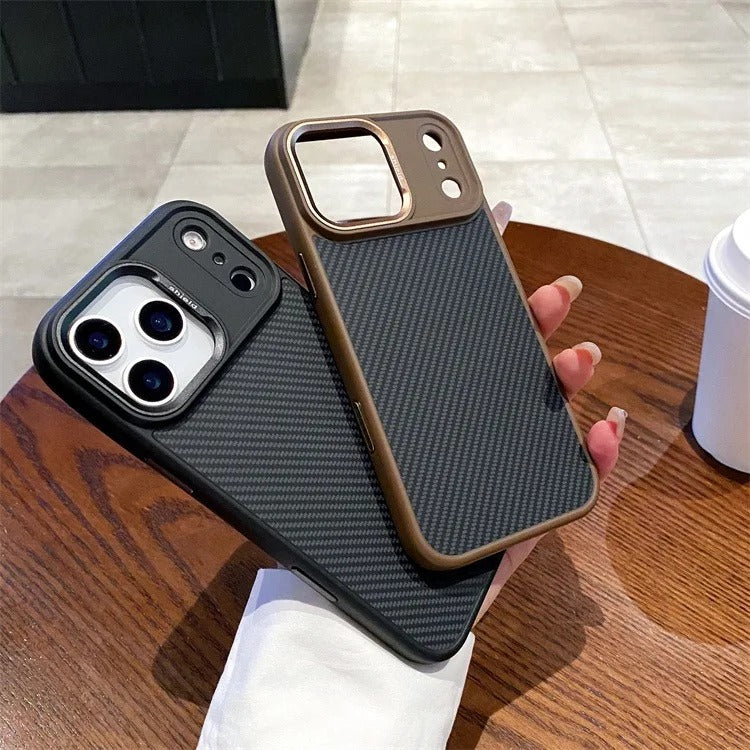 Premium iPhone Case — MagSafe Magnetic Shockproof Cover with Carbon Fibre Texture, Raised Camera Protection and Matte Anti-Fingerprint Grip