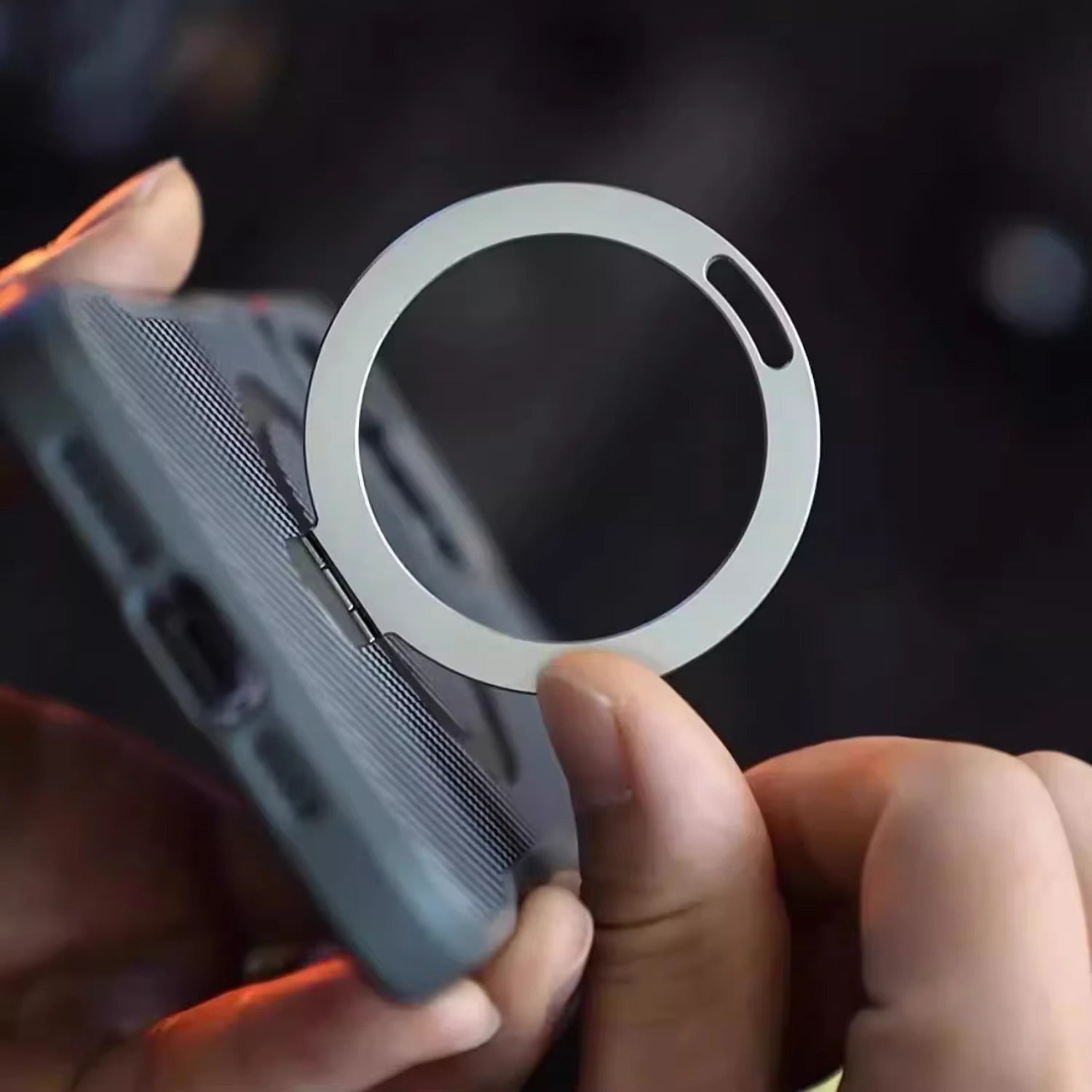 Premium iPhone Case — MagSafe Magnetic Armor Cover with Desert Titanium Metal Frame, Carbon Fiber Texture, Anti-Scratch Holder and Wireless-Charging Support