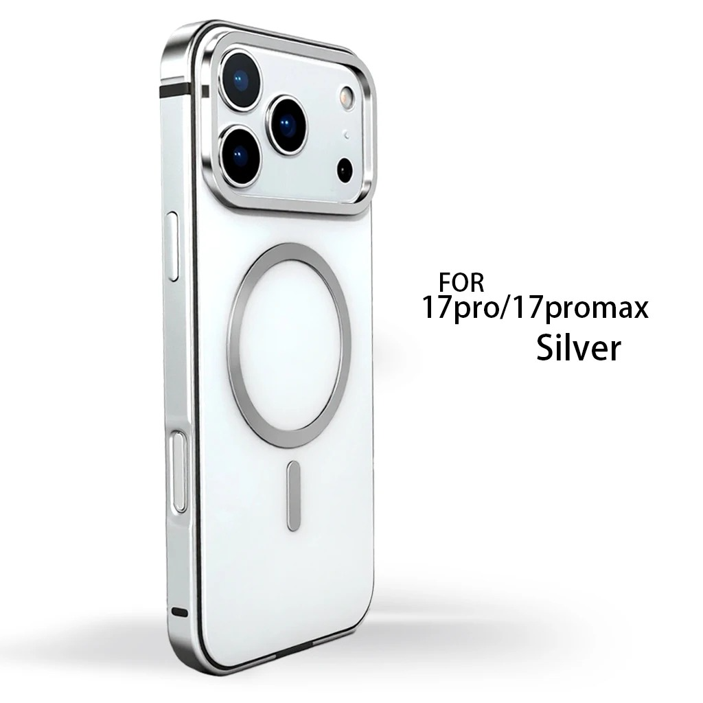 Premium Magnetic iPhone Case — Original Color Backplate with Aluminum Alloy Frame, Hard Anti-Drop Protection, Slim Durable Cover