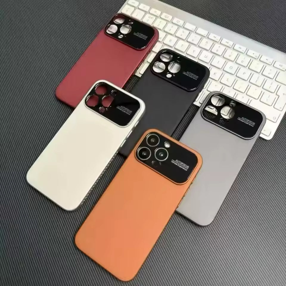 Premium iPhone Case — Magnetic Plain Leather Protective Cover with Strong Built-In Magnets, Heat Dissipation Holes and Anti-Fingerprint Scratch-Resistant Design