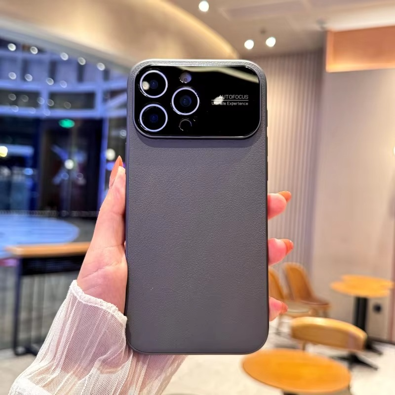 Premium iPhone Case — Magnetic Plain Leather Protective Cover with Strong Built-In Magnets, Heat Dissipation Holes and Anti-Fingerprint Scratch-Resistant Design