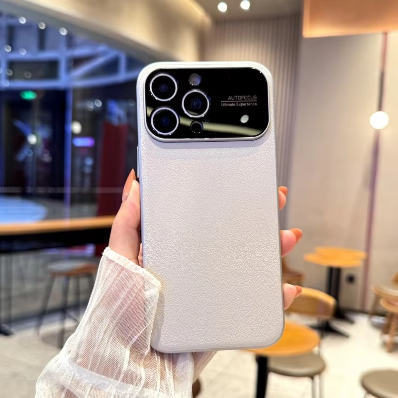 Premium iPhone Case — Magnetic Plain Leather Protective Cover with Strong Built-In Magnets, Heat Dissipation Holes and Anti-Fingerprint Scratch-Resistant Design