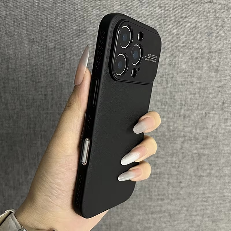 Premium iPhone Case — Magnetic Plain Leather Protective Cover with Strong Built-In Magnets, Heat Dissipation Holes and Anti-Fingerprint Scratch-Resistant Design