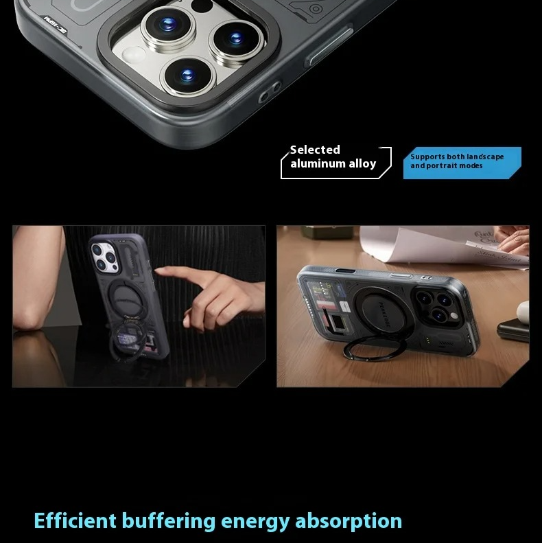 Premium Magnetic iPhone Case — Stand Bracket with Multi-Card Storage SIM/TF Manager, Shock-Resistant Design, Personalized Protective Cover