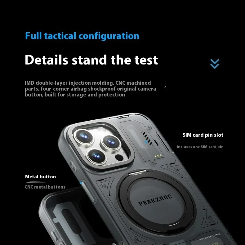 Premium Magnetic iPhone Case — Stand Bracket with Multi-Card Storage SIM/TF Manager, Shock-Resistant Design, Personalized Protective Cover