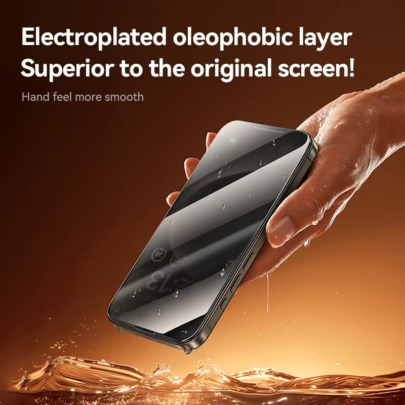 Premium Privacy Screen Protector Tempered Glass with Anti-Spy Filter, Anti-Fingerprint & Anti-Scratch Protection, Easy-Install Frame, Shatter-Resistant Film