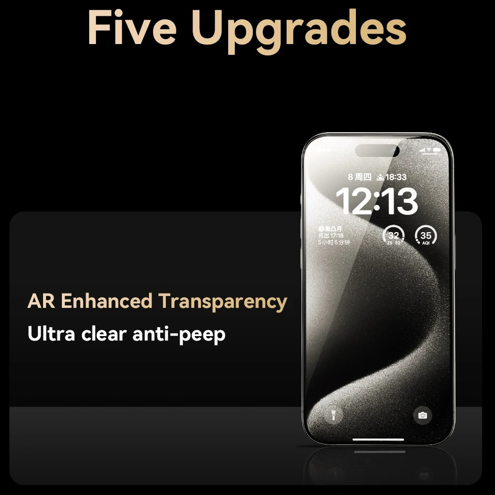 Premium Privacy Screen Protector Tempered Glass with Anti-Spy Filter, Anti-Fingerprint & Anti-Scratch Protection, Easy-Install Frame, Shatter-Resistant Film