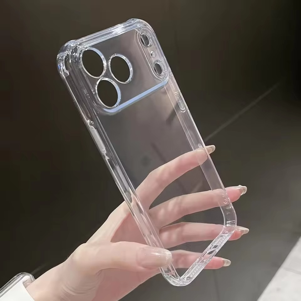 Premium Transparent iPhone Case — Shockproof Clear PC+TPU Cover with Corner Protection, Anti-Scratch, Slim Protective Shell