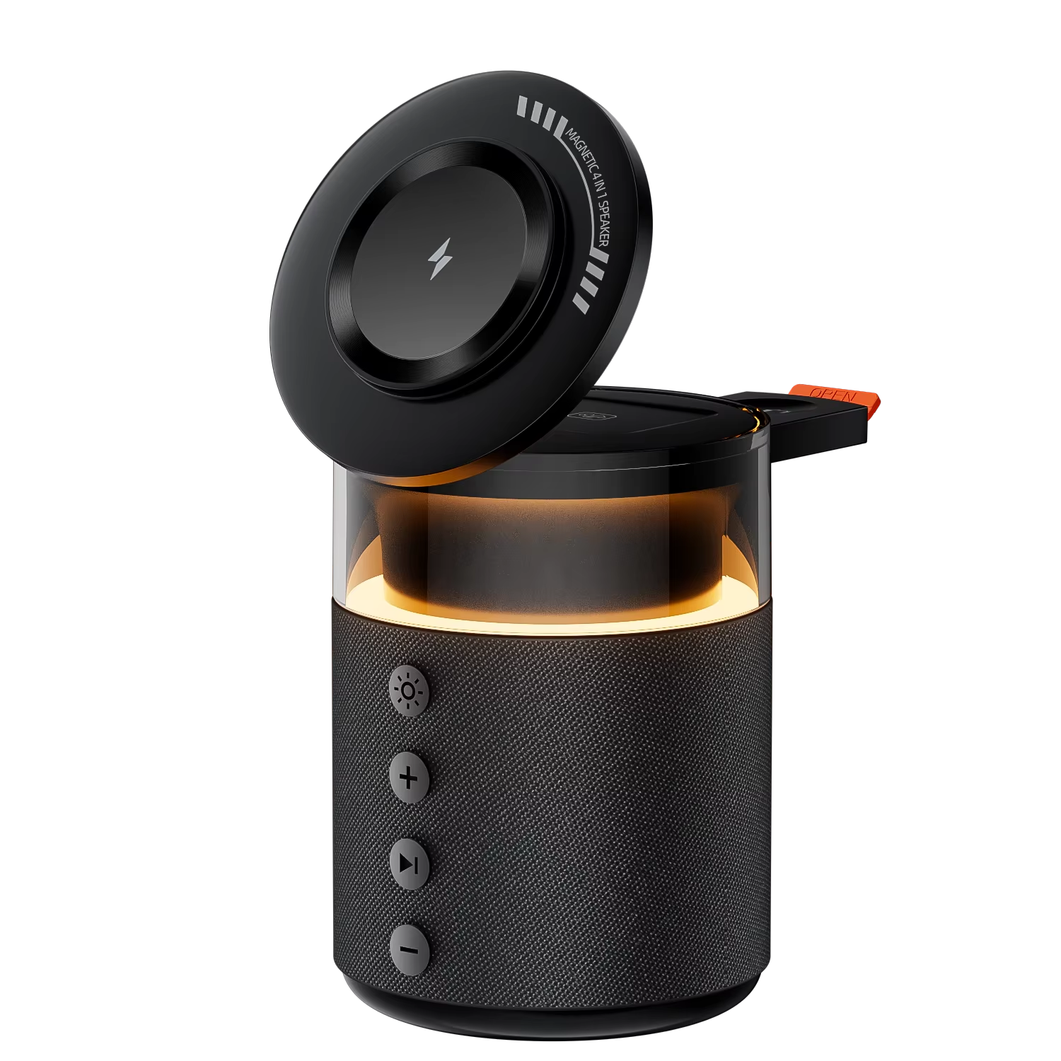 Premium iPhone 5-in-1 Magnetic Wireless Charging Station, 15W Fast-Charge Stand with Bluetooth Speaker, Night Light & Multi-Device Support