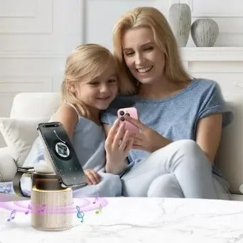 Premium iPhone 5-in-1 Magnetic Wireless Charging Station, 15W Fast-Charge Stand with Bluetooth Speaker, Night Light & Multi-Device Support