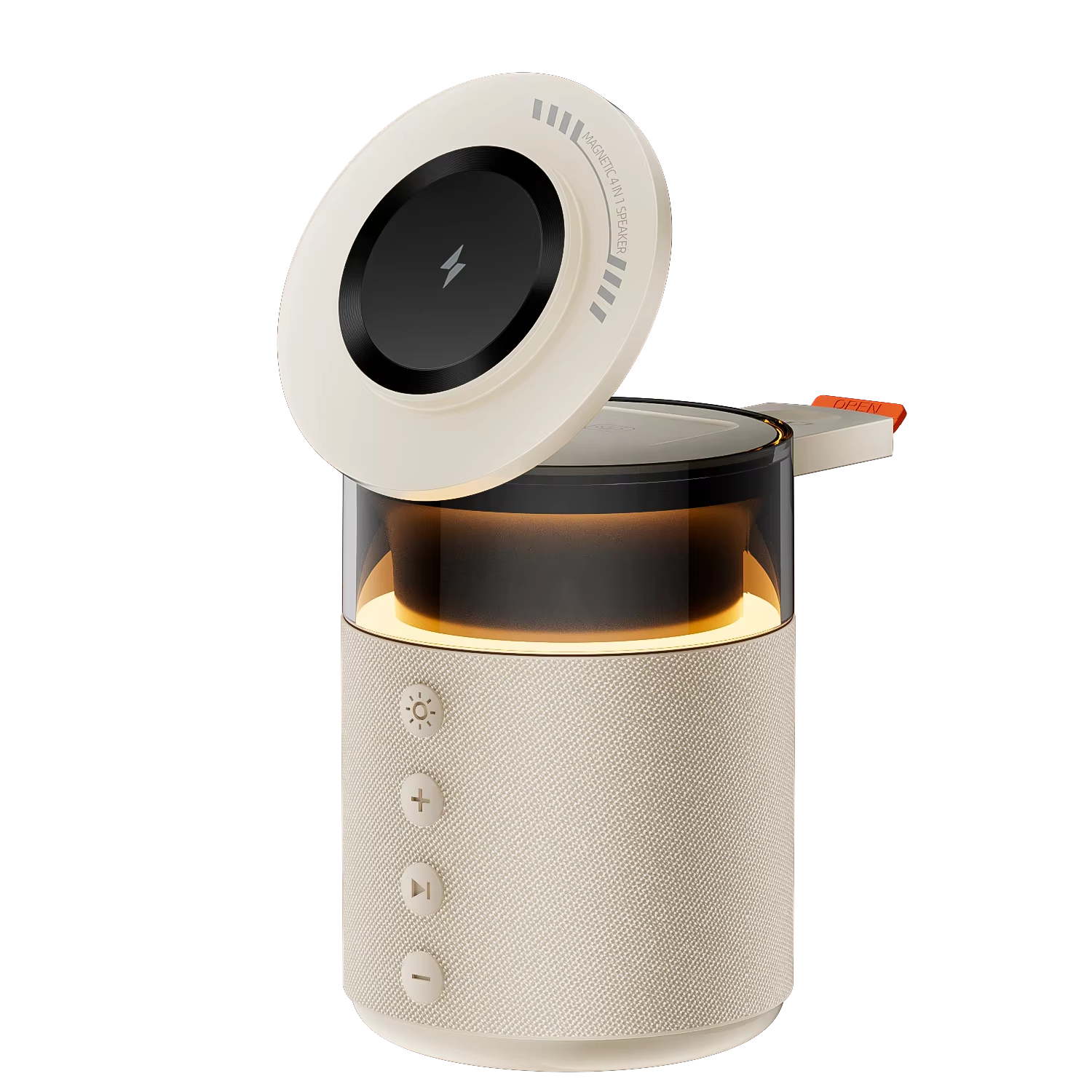 Premium iPhone 5-in-1 Magnetic Wireless Charging Station, 15W Fast-Charge Stand with Bluetooth Speaker, Night Light & Multi-Device Support