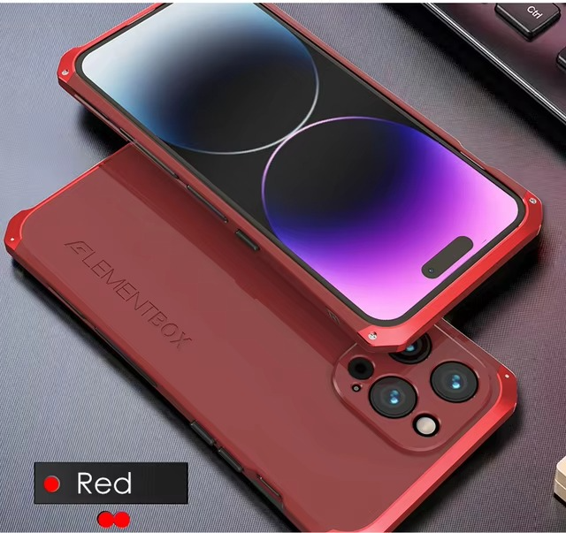 Premium iPhone Aluminum Metal Case — Anti-Collision Frame with Silicone Back Cover, Shockproof Slim Design, Water-Resistant Anti-Fingerprint Protection