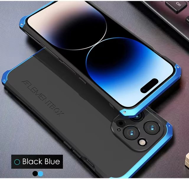 Premium iPhone Aluminum Metal Case — Anti-Collision Frame with Silicone Back Cover, Shockproof Slim Design, Water-Resistant Anti-Fingerprint Protection