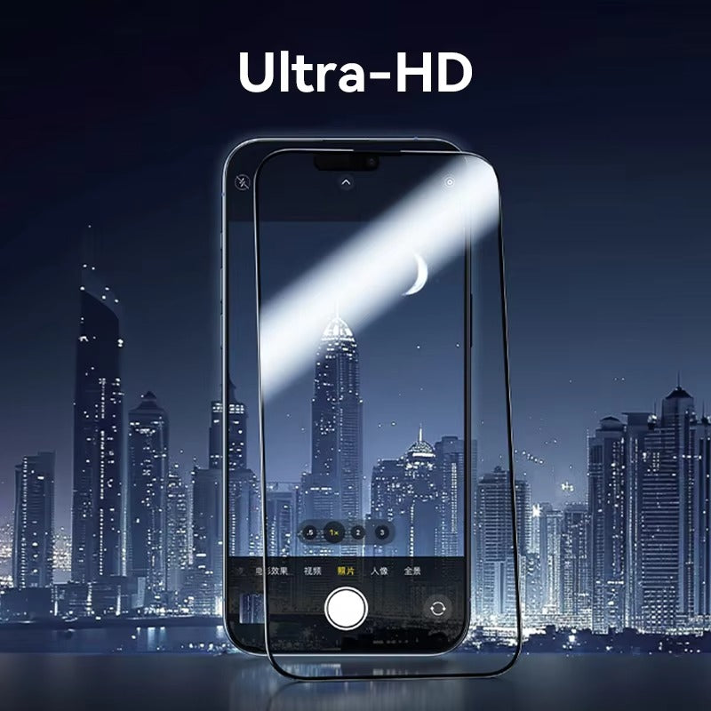 Premium iPhone Blue-Light Tempered Glass Screen Protector, HD Clear Full Coverage Shield with Anti-Fingerprint, Scratch & Shatter Protection