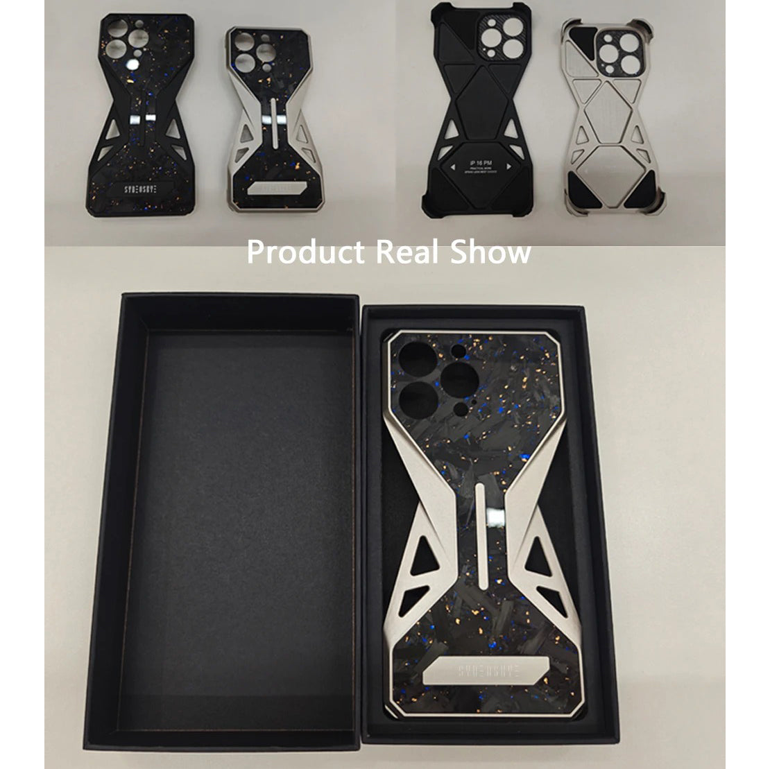 Premium iPhone Case Forged Carbon Fiber + Metal — Semi-Wrapped Shockproof Cover with Anti-Fall Lens Protection, Slim Luxury Design