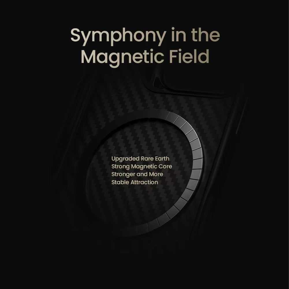 Premium iPhone Case — 600D Kevlar Magnetic Carbon Fiber Cover with Shockproof Full-Coverage PC+TPU Design & MagSafe Wireless Charging Support