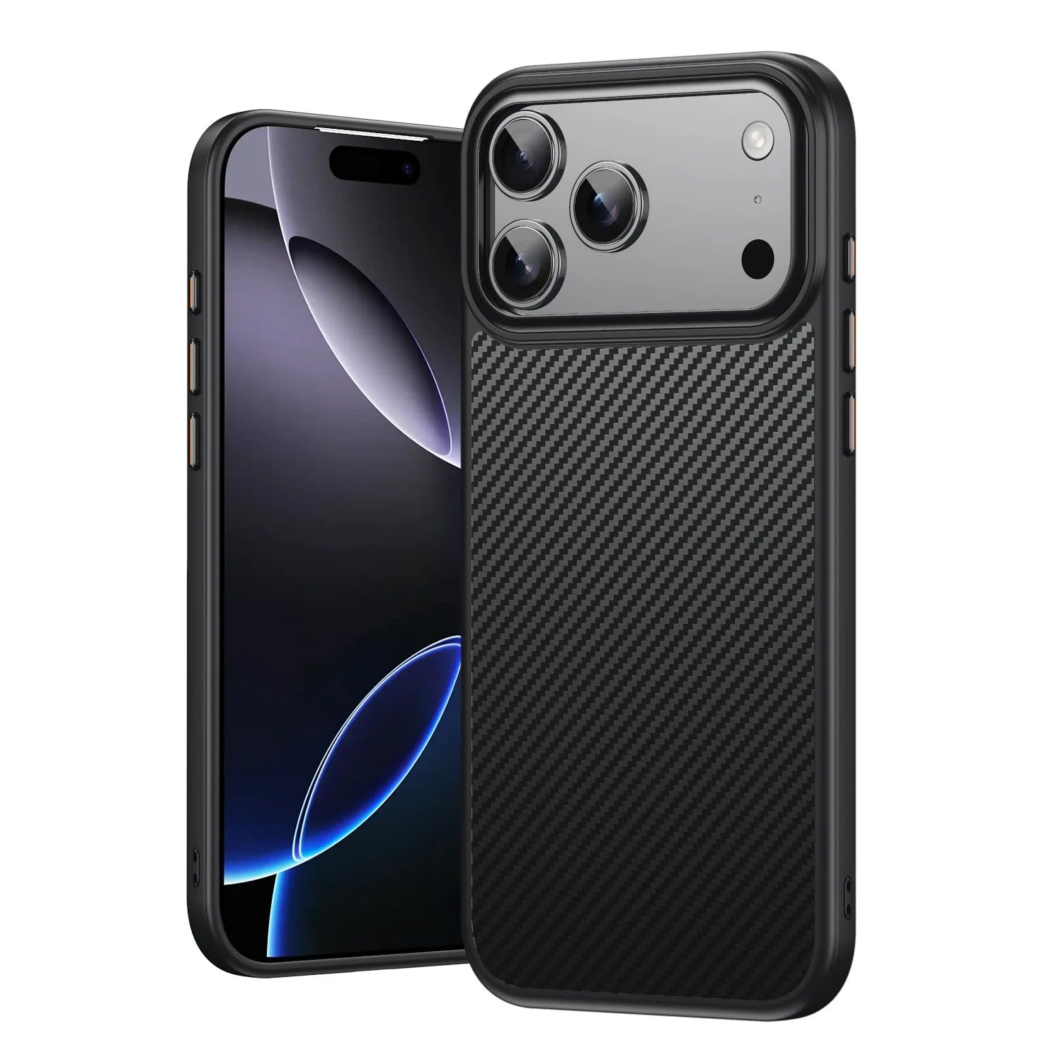 Premium iPhone Case — 600D Kevlar Magnetic Cover with Carbon Fiber TPU+PC Build, Anti-Fingerprint Shockproof Design & MagSafe Compatibility