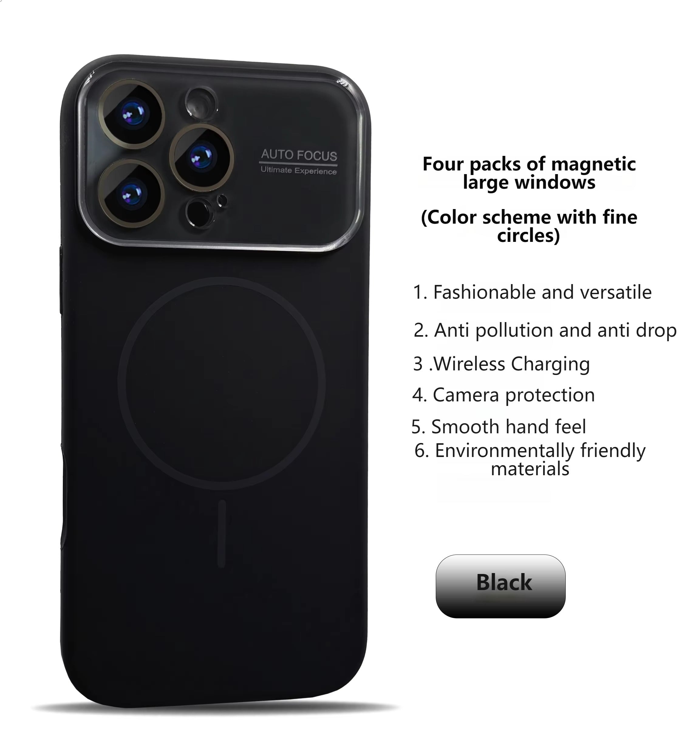 Premium iPhone Case — Liquid Silicone MagSafe Cover with Acrylic Lens Protection, Shockproof Soft-Touch Design & Half-Wrapped Finish