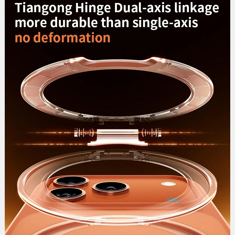 Premium iPhone Case — MagSafe Shockproof TPU Cover with 360° Rotating Stand, Camera Protection, Touch Button Design and Anti-Fingerprint Dustproof Finish