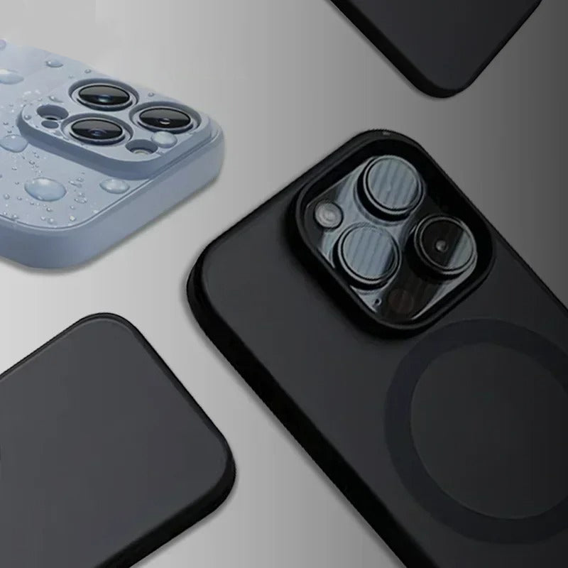 Premium iPhone Case — Metal Frame Carbon Fiber Aramid Armor Cover with Shockproof Full-Coverage Protection, Wireless Charging Support & Anti-Fingerprint Design