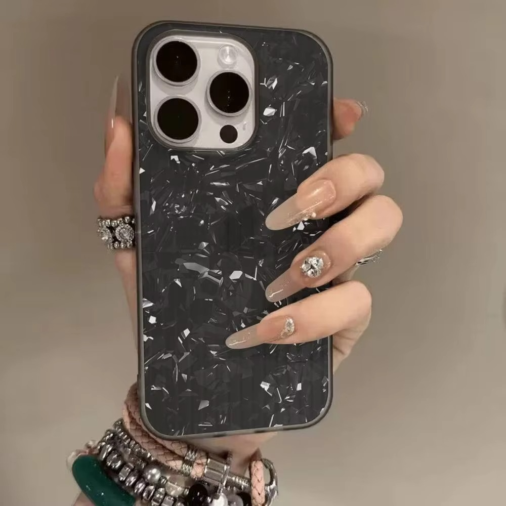 Premium iPhone Case — Real Forged Carbon Fiber MagSafe Cover with Metal Lens & Button Accents, Shockproof Dual-Layer Full-Coverage Lightweight Design