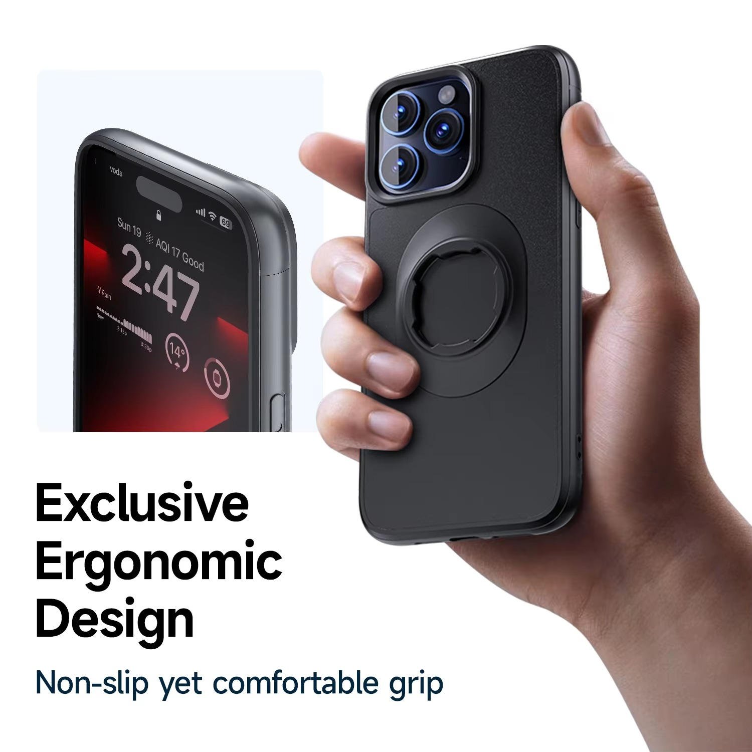 Premium iPhone Case — Shockproof Half-Wrapped Quad-Style Bike Mount Holder, Tough Nylon + PC/TPU, Anti-Scratch, Non-Slip Cover