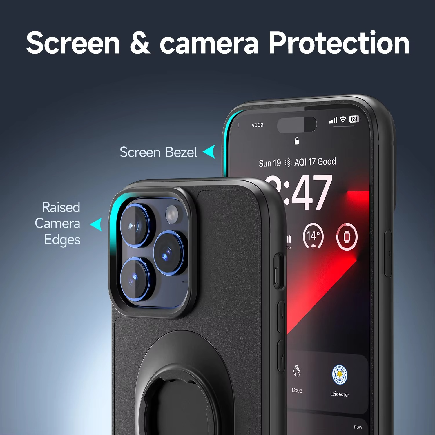 Premium iPhone Case — Shockproof Half-Wrapped Quad-Style Bike Mount Holder, Tough Nylon + PC/TPU, Anti-Scratch, Non-Slip Cover