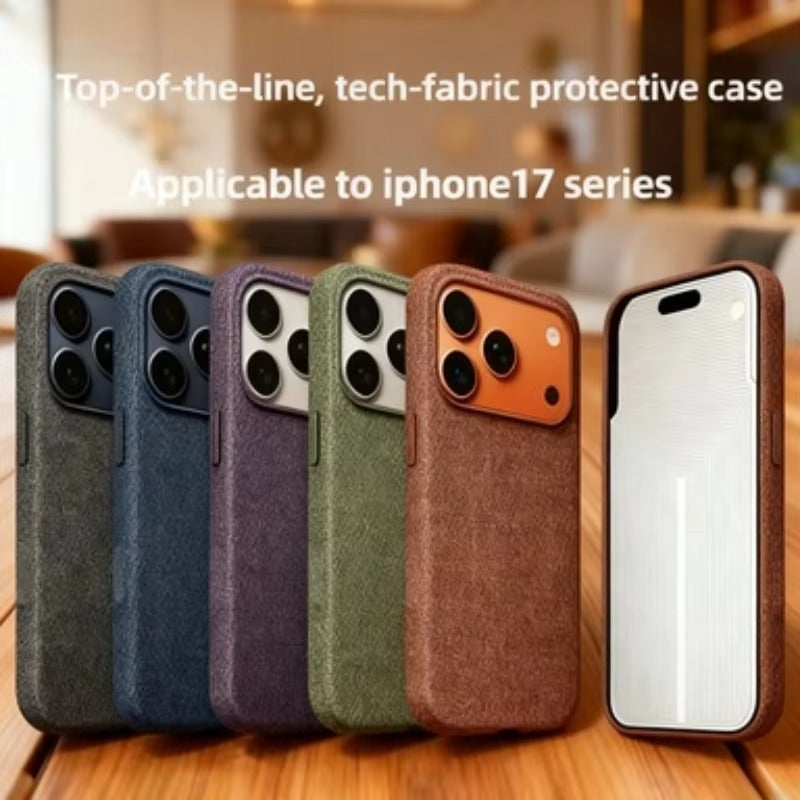 Premium iPhone Case — Woven MagSafe Strong Magnetic Cover with Wireless Charging, Anti-Fingerprint Non-Slip Waterproof Fabric Design