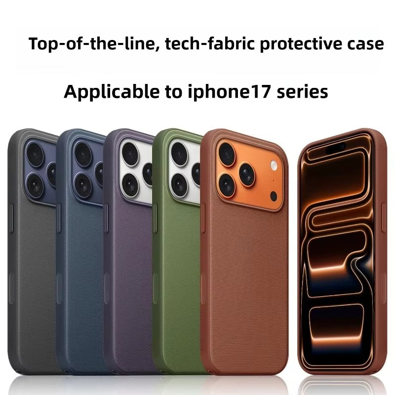Premium iPhone Case — Woven MagSafe Strong Magnetic Cover with Wireless Charging, Anti-Fingerprint Non-Slip Waterproof Fabric Design