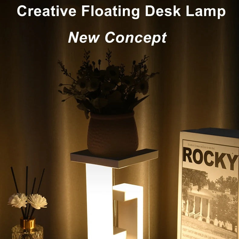 Premium iPhone Floating Desk Lamp with Wireless Charging, 10W Fast-Charge Bedside Light Featuring Air Charge Design, Phone Holder & USB Output