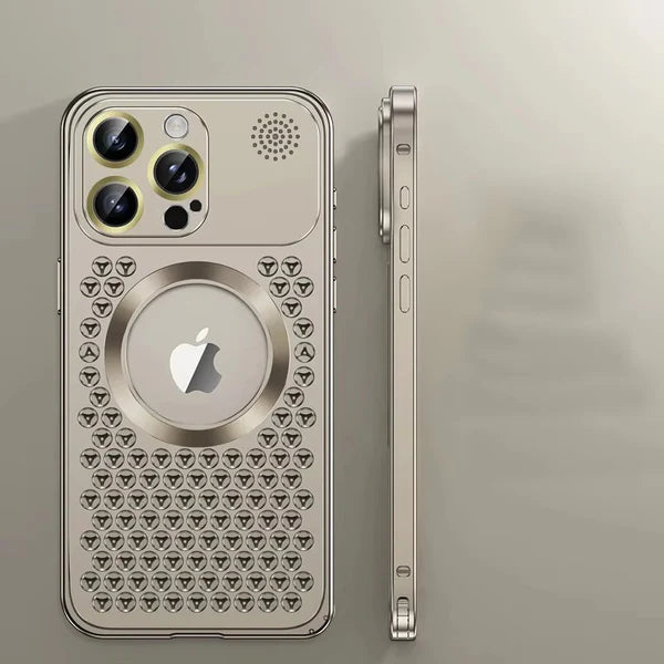 Premium iPhone Heat Dissipation Metal Case — Magnetic Aluminum Cover with MagSafe Compatibility, Dual Layer Shockproof Design, Slim Scratch-Resistant Protective Finish